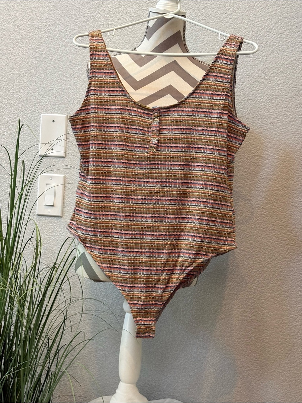 Kids Striped Tank One-Piece Bodysuit - Multicolor